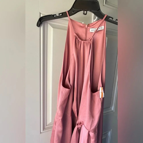 Shona Joy NEW Luxe Tie Sleeveless Midi Dress in Rose Size 10 - Picture 12 of 13